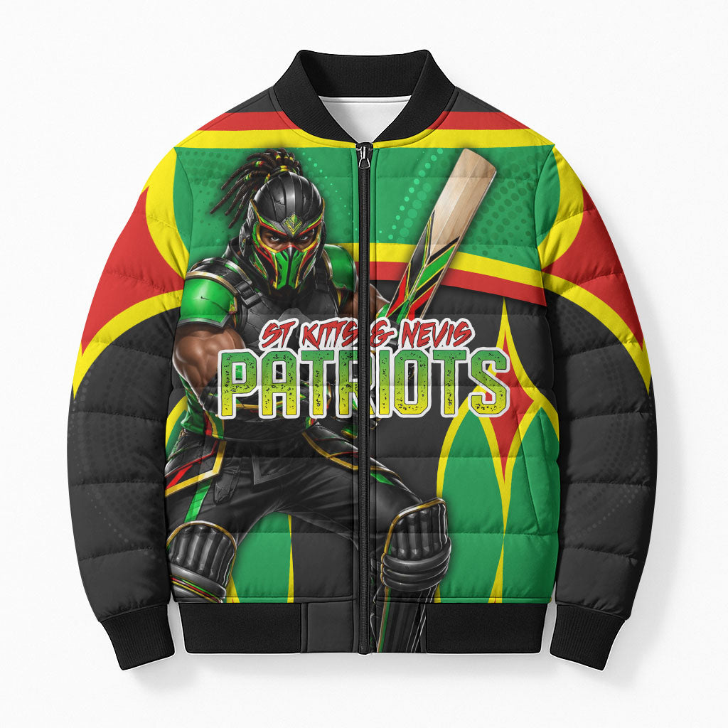 Personalized St Kitts And Nevis Patriots Bomber Puffer Jacket Caribbean Cricket Player Graphic Art