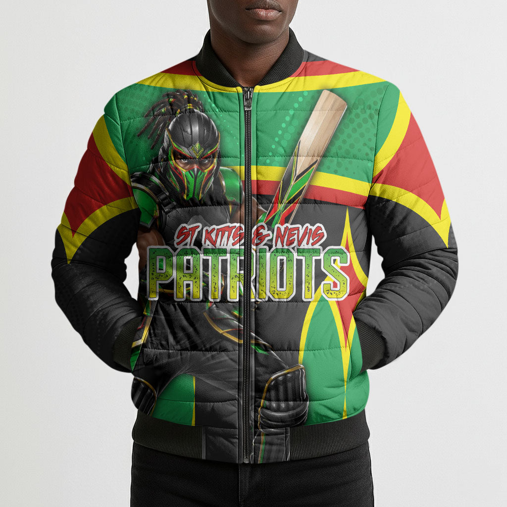 Personalized St Kitts And Nevis Patriots Bomber Puffer Jacket Caribbean Cricket Player Graphic Art