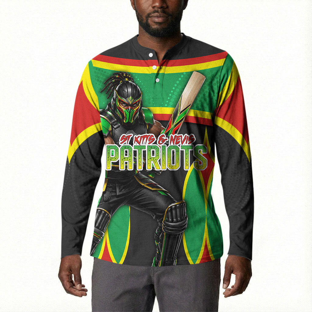 Personalized St Kitts And Nevis Patriots Button Sweatshirt Caribbean Cricket Player Graphic Art