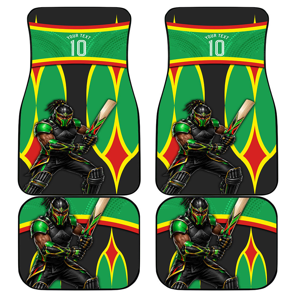Personalized St Kitts And Nevis Patriots Car Mats Caribbean Cricket Player Graphic Art