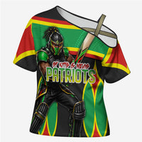 Personalized St Kitts And Nevis Patriots Cross Shoulder Shirt Caribbean Cricket Player Graphic Art