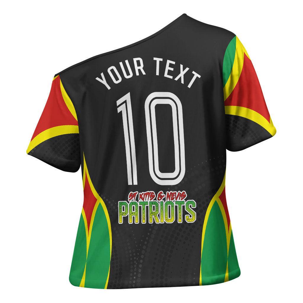 Personalized St Kitts And Nevis Patriots Cross Shoulder Shirt Caribbean Cricket Player Graphic Art