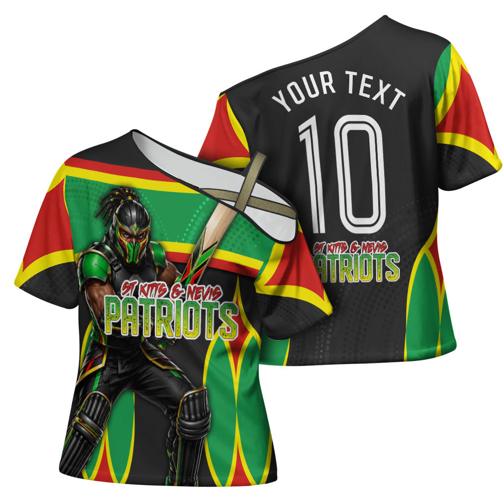 Personalized St Kitts And Nevis Patriots Cross Shoulder Shirt Caribbean Cricket Player Graphic Art