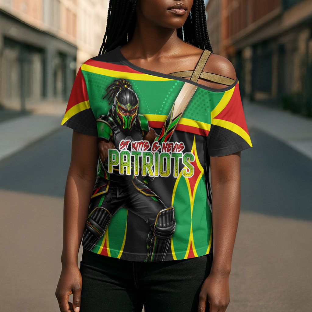 Personalized St Kitts And Nevis Patriots Cross Shoulder Shirt Caribbean Cricket Player Graphic Art