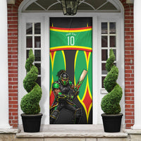 Personalized St Kitts And Nevis Patriots Door Cover Caribbean Cricket Player Graphic Art