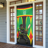 Personalized St Kitts And Nevis Patriots Door Cover Caribbean Cricket Player Graphic Art