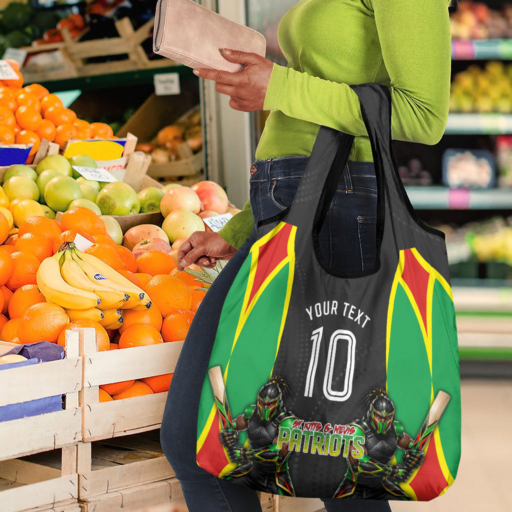 Personalized St Kitts And Nevis Patriots Grocery Bag Caribbean Cricket Player Graphic Art