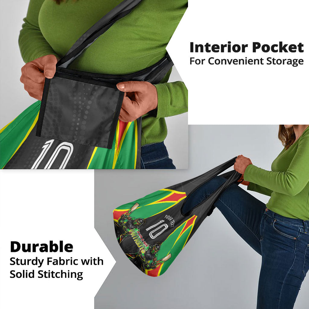 Personalized St Kitts And Nevis Patriots Grocery Bag Caribbean Cricket Player Graphic Art