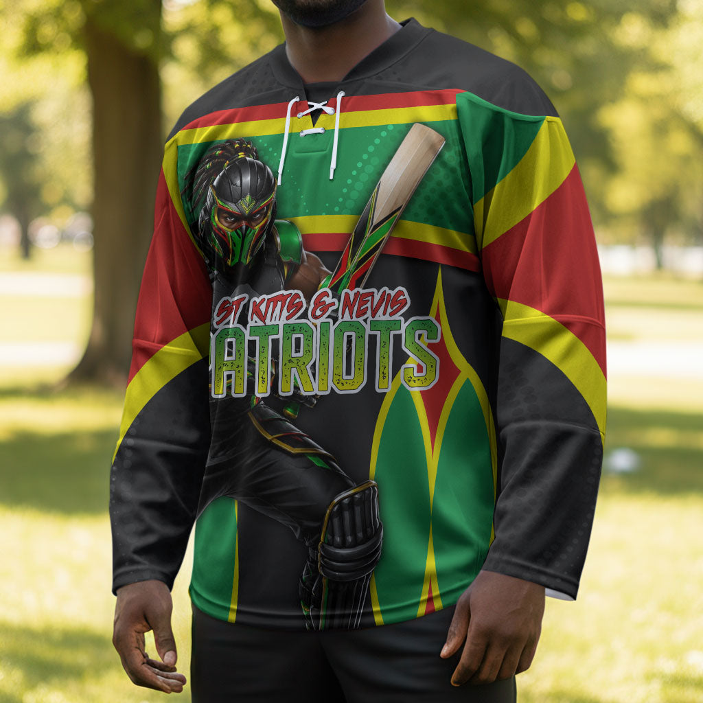 Personalized St Kitts And Nevis Patriots Hockey Jersey Caribbean Cricket Player Graphic Art