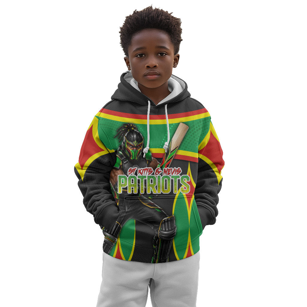 Personalized St Kitts And Nevis Patriots Kid Hoodie Caribbean Cricket Player Graphic Art