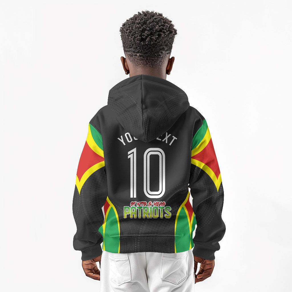 Personalized St Kitts And Nevis Patriots Kid Hoodie Caribbean Cricket Player Graphic Art