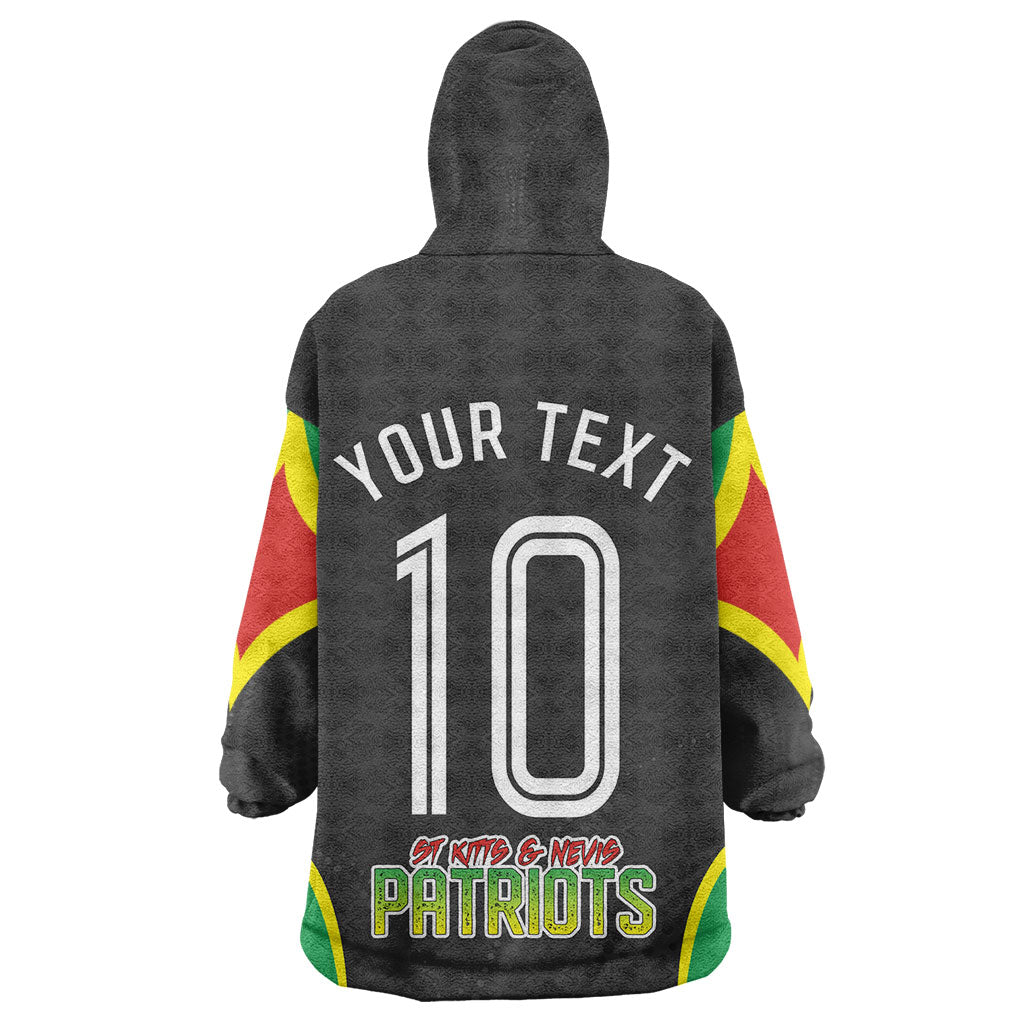 Personalized St Kitts And Nevis Patriots Kid Wearable Blanket Hoodie Caribbean Cricket Player Graphic Art