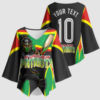 Personalized St Kitts And Nevis Patriots Kimono Sleeve Blouse Caribbean Cricket Player Graphic Art