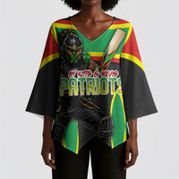 Personalized St Kitts And Nevis Patriots Kimono Sleeve Blouse Caribbean Cricket Player Graphic Art