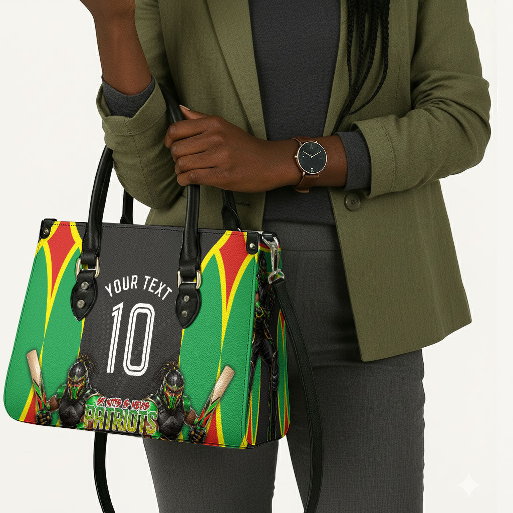 Personalized St Kitts And Nevis Patriots Leather Bag Caribbean Cricket Player Graphic Art