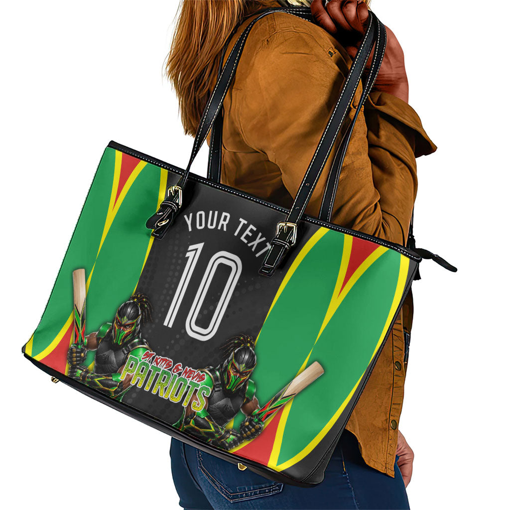 Personalized St Kitts And Nevis Patriots Leather Tote Bag Caribbean Cricket Player Graphic Art