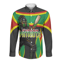 Personalized St Kitts And Nevis Patriots Long Sleeve Button Shirt Caribbean Cricket Player Graphic Art