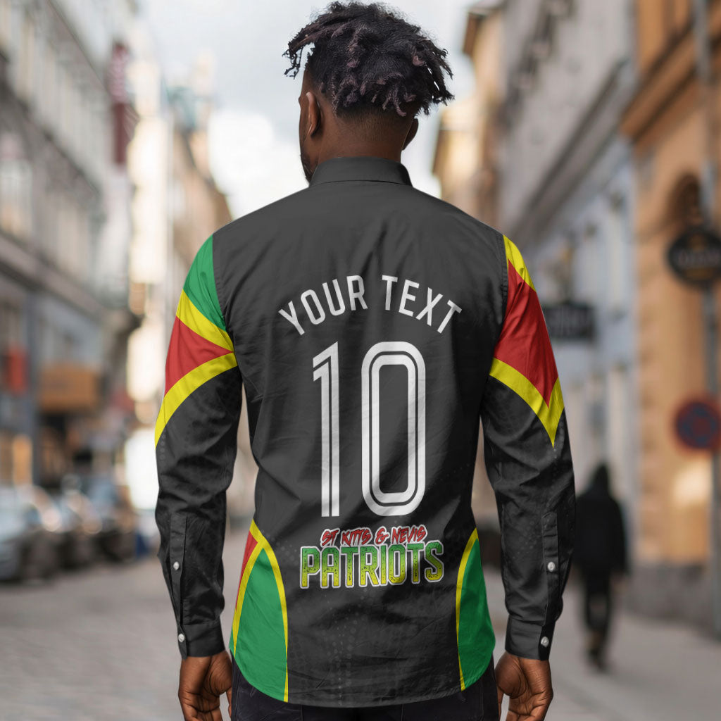 Personalized St Kitts And Nevis Patriots Long Sleeve Button Shirt Caribbean Cricket Player Graphic Art