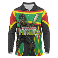 Personalized St Kitts And Nevis Patriots Long Sleeve Polo Shirt Caribbean Cricket Player Graphic Art