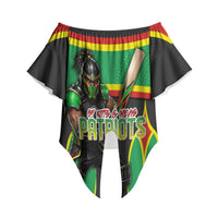 Personalized St Kitts And Nevis Patriots Off Shoulder Wrap Waist Top Caribbean Cricket Player Graphic Art