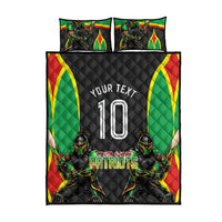 Personalized St Kitts And Nevis Patriots Quilt Bed Set Caribbean Cricket Player Graphic Art