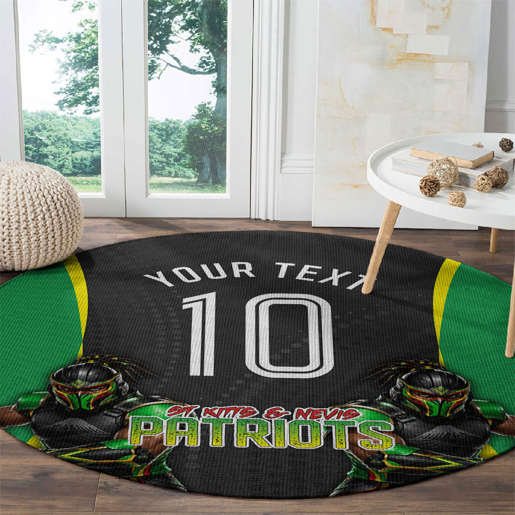 Personalized St Kitts And Nevis Patriots Round Carpet Caribbean Cricket Player Graphic Art