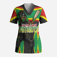 Personalized St Kitts And Nevis Patriots Scrub Top Caribbean Cricket Player Graphic Art