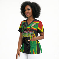 Personalized St Kitts And Nevis Patriots Scrub Top Caribbean Cricket Player Graphic Art