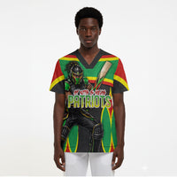Personalized St Kitts And Nevis Patriots Scrub Top Caribbean Cricket Player Graphic Art