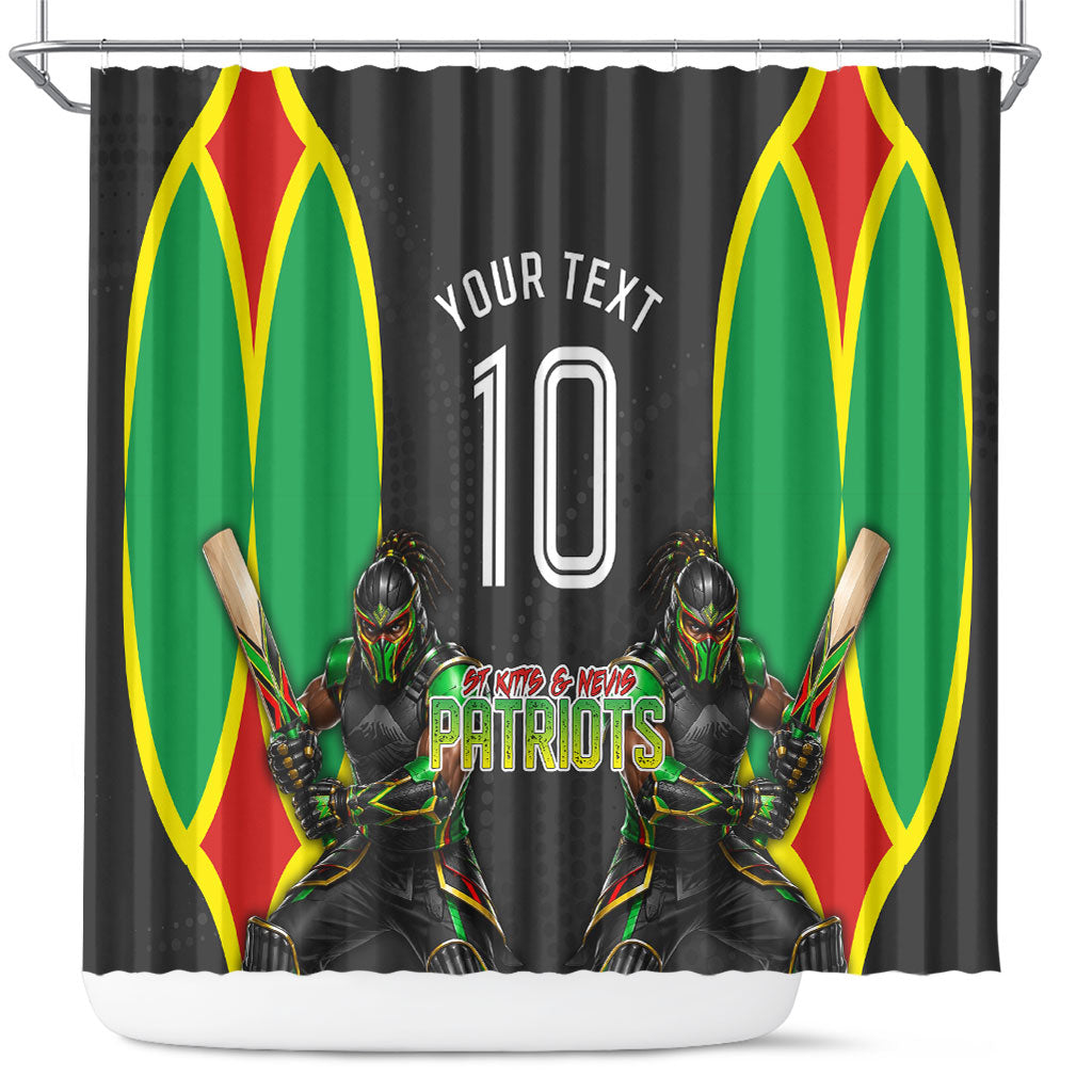 Personalized St Kitts And Nevis Patriots Shower Curtain Caribbean Cricket Player Graphic Art