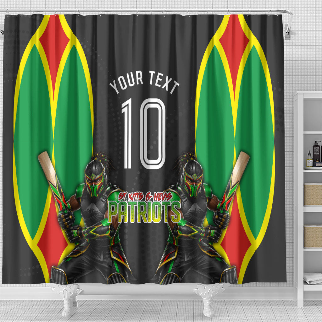 Personalized St Kitts And Nevis Patriots Shower Curtain Caribbean Cricket Player Graphic Art