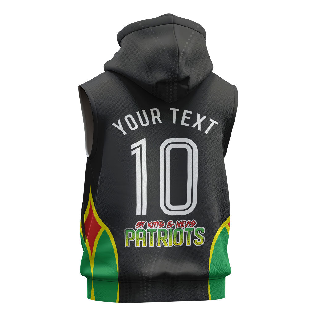 Personalized St Kitts And Nevis Patriots Sleeveless Hoodie Caribbean Cricket Player Graphic Art