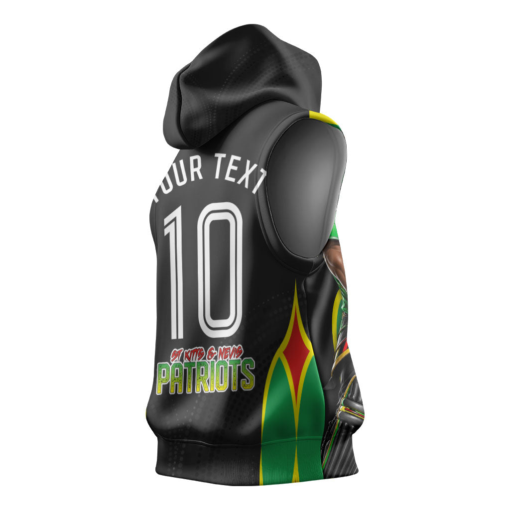 Personalized St Kitts And Nevis Patriots Sleeveless Hoodie Caribbean Cricket Player Graphic Art