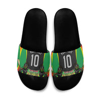Personalized St Kitts And Nevis Patriots Slide Sandals Caribbean Cricket Player Graphic Art