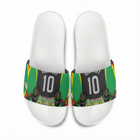 Personalized St Kitts And Nevis Patriots Slide Sandals Caribbean Cricket Player Graphic Art