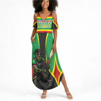Personalized St Kitts And Nevis Patriots Summer Maxi Dress Caribbean Cricket Player Graphic Art