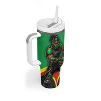 Personalized St Kitts And Nevis Patriots Tumbler With Handle Caribbean Cricket Player Graphic Art