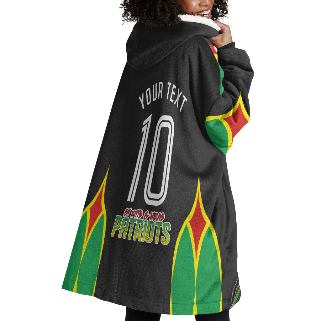 Personalized St Kitts And Nevis Patriots Wearable Blanket Hoodie Caribbean Cricket Player Graphic Art