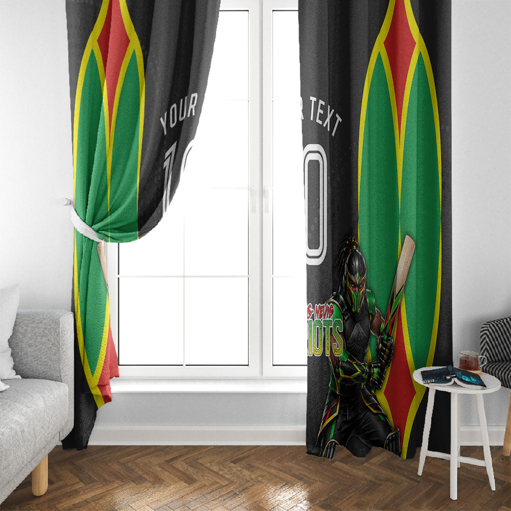 Personalized St Kitts And Nevis Patriots Window Curtain Caribbean Cricket Player Graphic Art