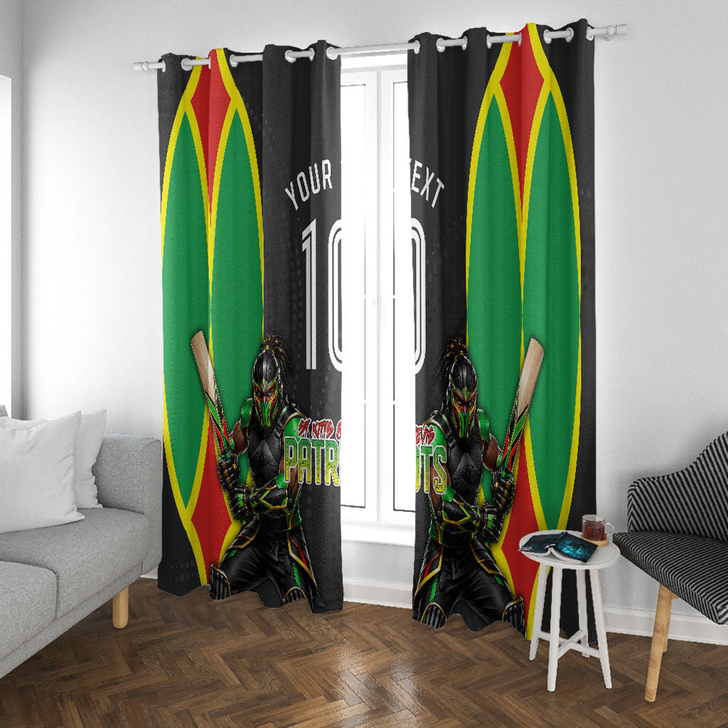 Personalized St Kitts And Nevis Patriots Window Curtain Caribbean Cricket Player Graphic Art