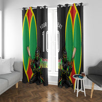 Personalized St Kitts And Nevis Patriots Window Curtain Caribbean Cricket Player Graphic Art
