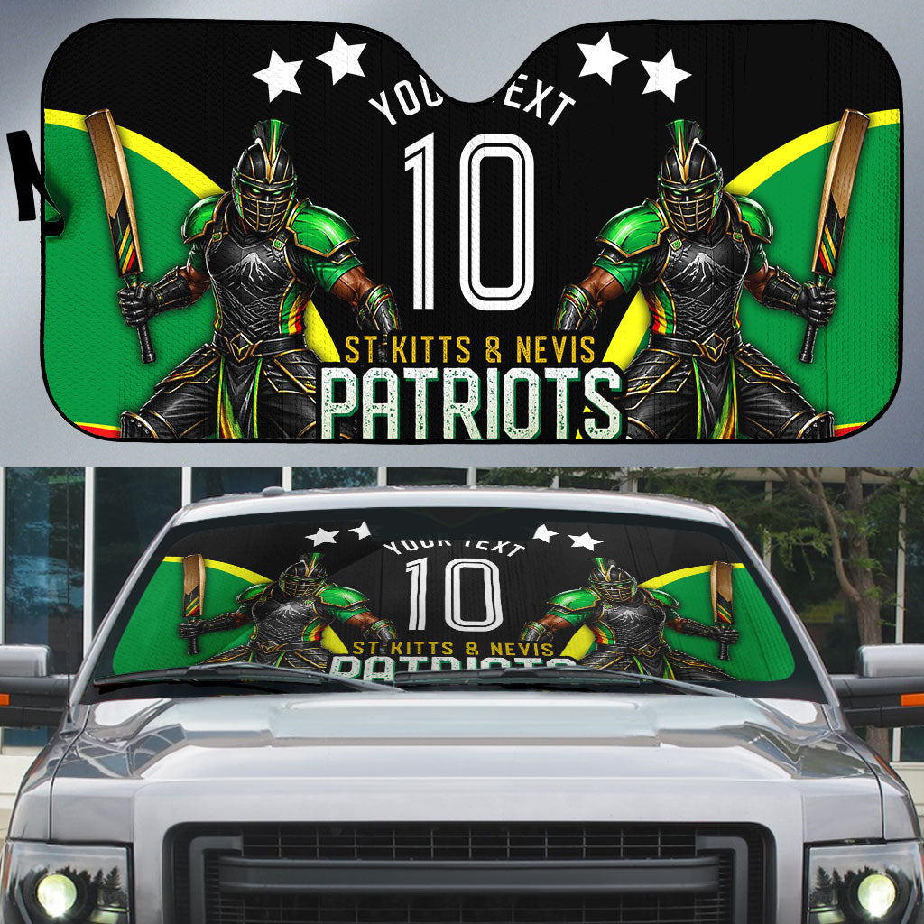 Personalized St Kitts And Nevis Patriots Cricket Auto Sun Shade Dynamic Player Celebration Team Pride