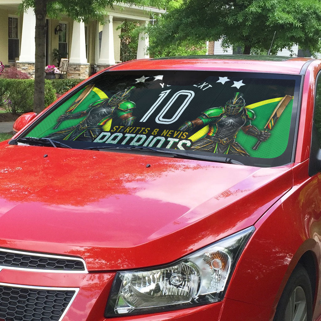 Personalized St Kitts And Nevis Patriots Cricket Auto Sun Shade Dynamic Player Celebration Team Pride