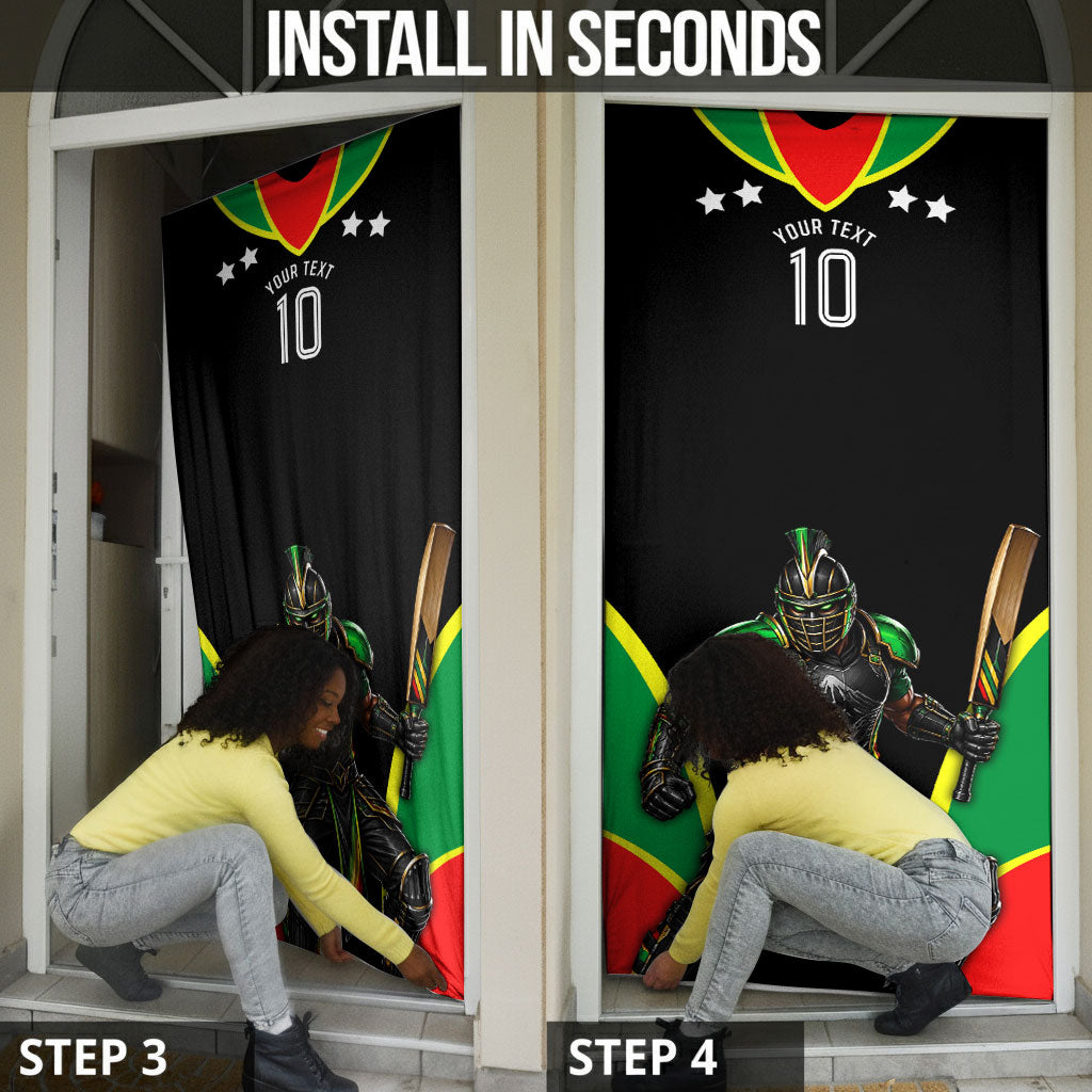 Personalized St Kitts And Nevis Patriots Cricket Door Cover Dynamic Player Celebration Team Pride