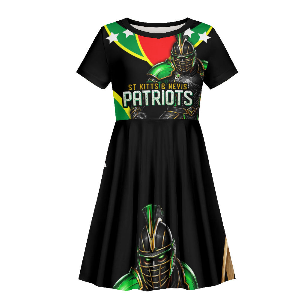 Personalized St Kitts And Nevis Patriots Cricket Kid Short Sleeve Dress Dynamic Player Celebration Team Pride
