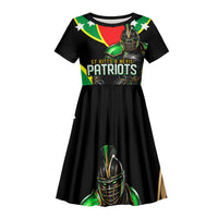 Personalized St Kitts And Nevis Patriots Cricket Kid Short Sleeve Dress Dynamic Player Celebration Team Pride