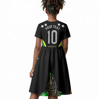 Personalized St Kitts And Nevis Patriots Cricket Kid Short Sleeve Dress Dynamic Player Celebration Team Pride