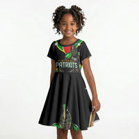 Personalized St Kitts And Nevis Patriots Cricket Kid Short Sleeve Dress Dynamic Player Celebration Team Pride