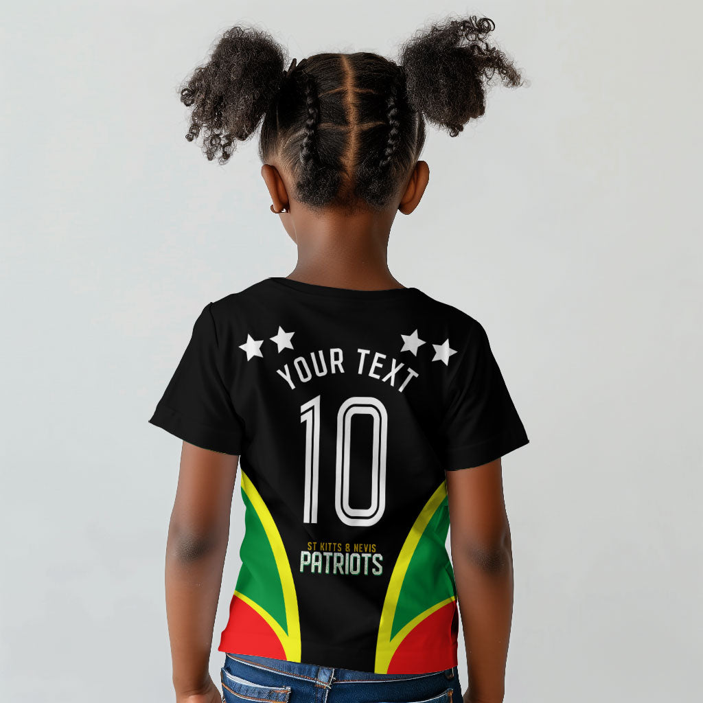 Personalized St Kitts And Nevis Patriots Cricket Kid T shirt Dynamic Player Celebration Team Pride