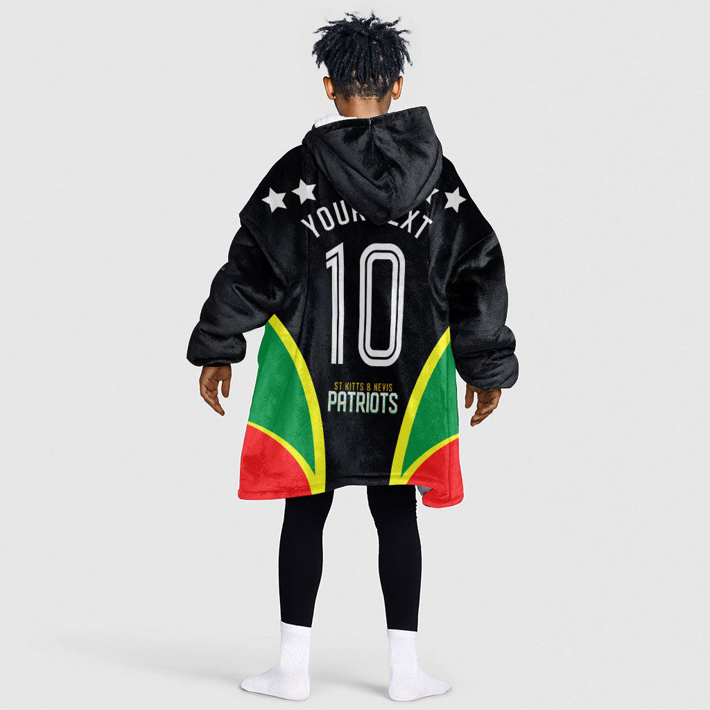 Personalized St Kitts And Nevis Patriots Cricket Kid Wearable Blanket Hoodie Dynamic Player Celebration Team Pride